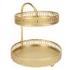 2 Tier Fruit Tray Gold Elegant Large Capacity Decorative Multi Purpose Cupcake Stand for Home Party