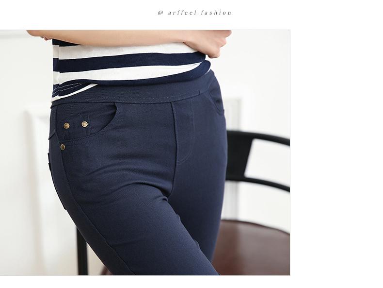 Женские весенние леггинсы больших размеров с карманами на пуговицах - Одна штука