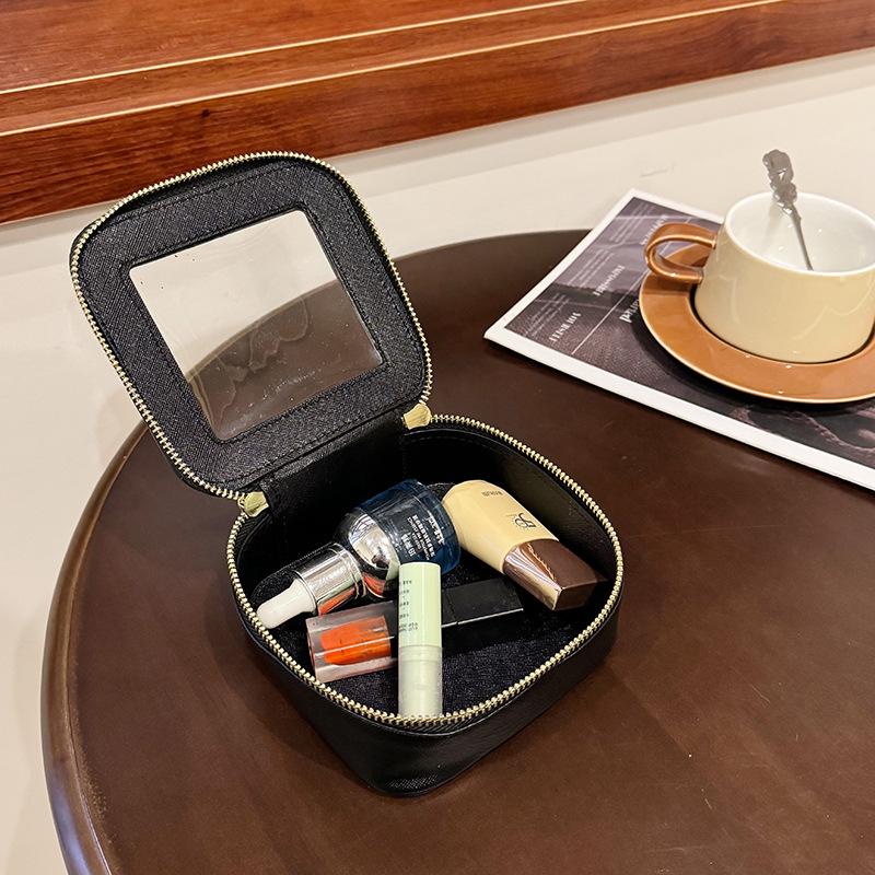 2024 Компактная прозрачная косметичка - Ручная сумка для хранения косметики, жесткий кейс