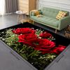 1Pcs Rose Pattern Floor Mat Modern Kitchen Polyester Rug Non-Slip Colorful Indoor Carpet, For Home Bathroom Bedroom Living Room Decor