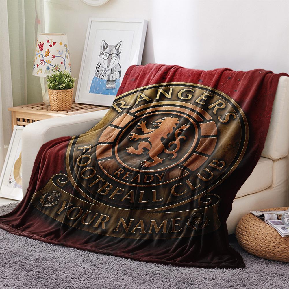 Custom Name Rangers Flannel Blanket, High quality Comfortable for All Seasons, Home Decor, Warmth and Comfort