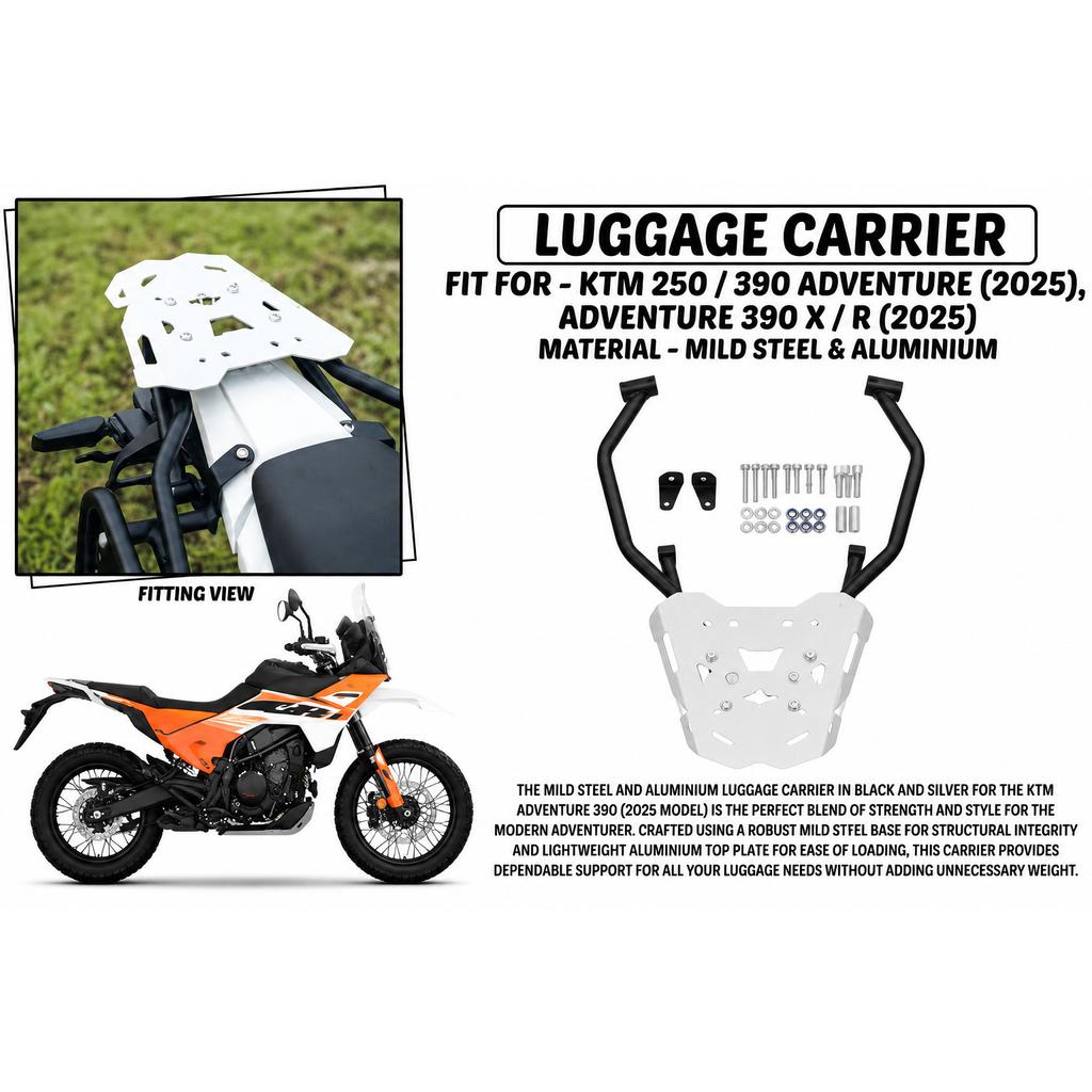 Fit For KTM 390 "Enduro R Gopher Luggage Carrier Black & Silver"