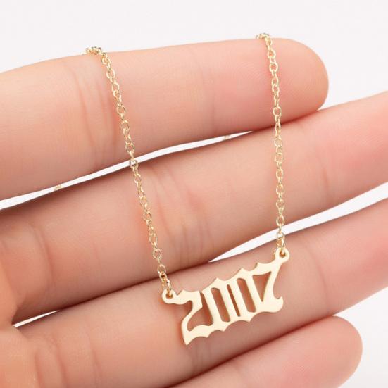 Ожерелье-цепочка из нержавеющей стали с номером года рождения 1980-2019, ювелирные изделия