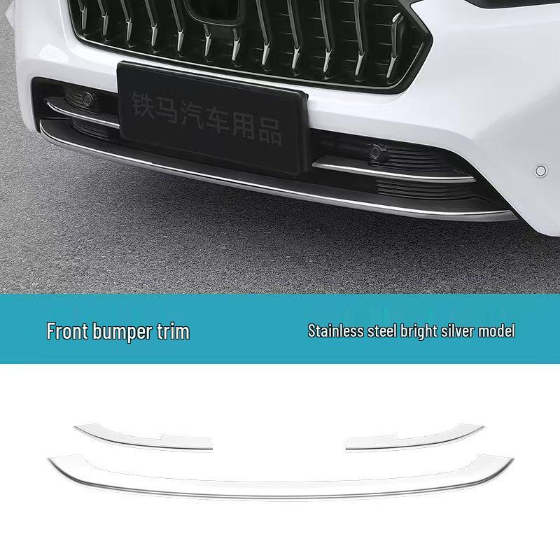 Compatible with 22 Inspire Models: Stainless Steel Front Bumper Trim, Corner Guard, and Center Grille Decorative Strip.