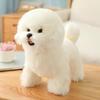 Dog Stuffed Animal Doll Bichon Frise Toy Realistic Adorable Simulation 13.78inch for