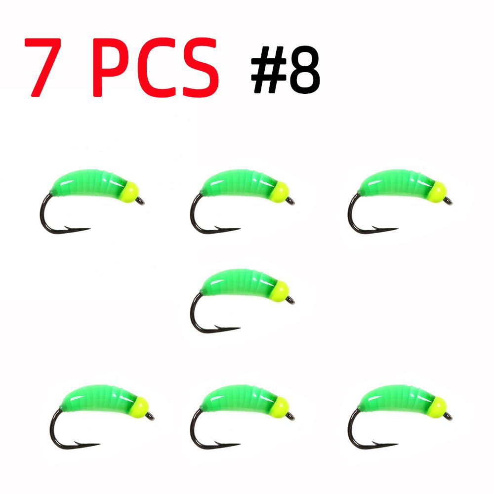 Светящаяся вольфрамовая бусина Bimoo, нимфа, быстро тонущая приманка для ловли форели, крючок № 8