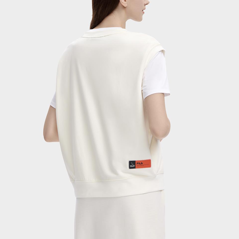 Fila Оригинальная серия однотонный пуловер с круглым вырезом футболка с коротким рукавом женские топы белый F11W329113A-IV