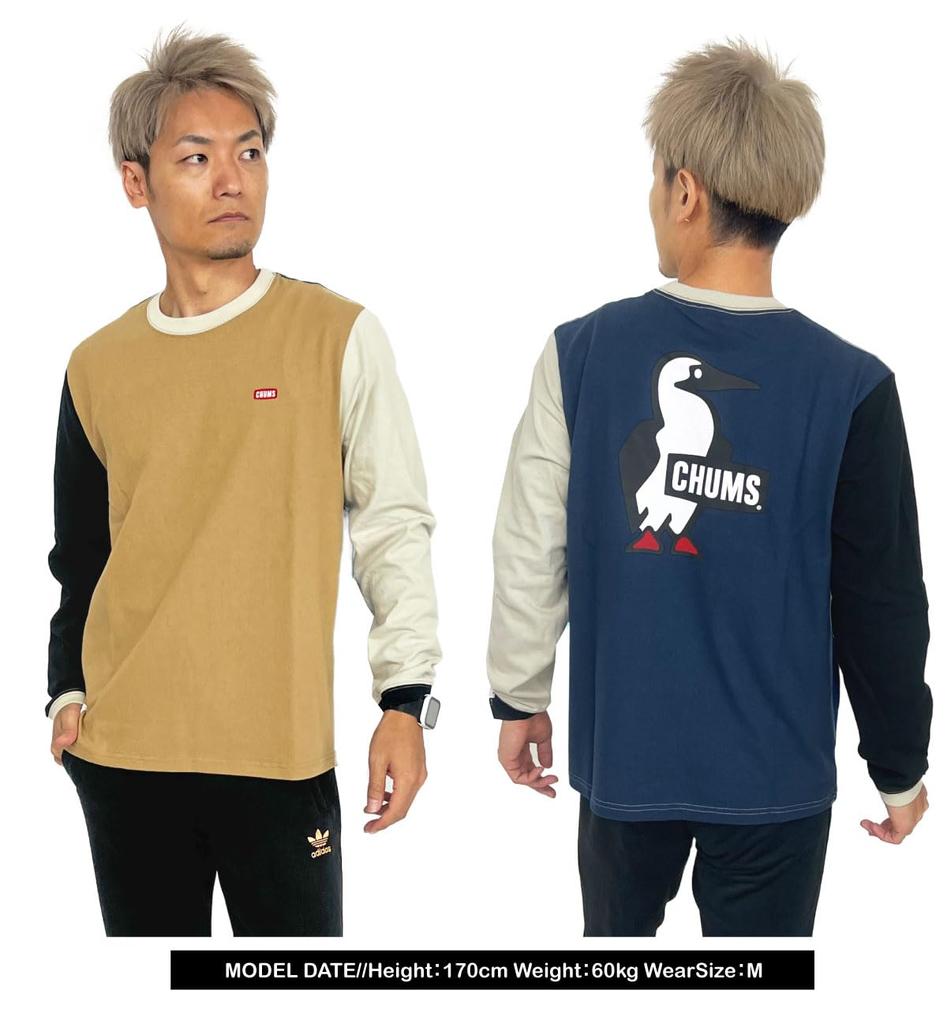 Футболка с длинным рукавом и принтом на спине Booby Logo [Chums] CH01-2304 (М, К001 Черный)