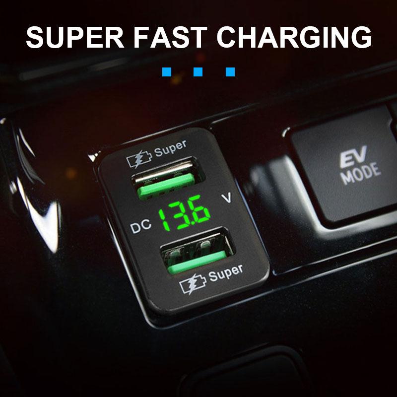 SEAMETAL 12 В Авто Usb Type-C PD Супер Быстрое Автомобильное Зарядное Устройство Адаптер Питания Для Мобильных Телефонов Toyota Быстрая Зарядка Дисплей Напряжения