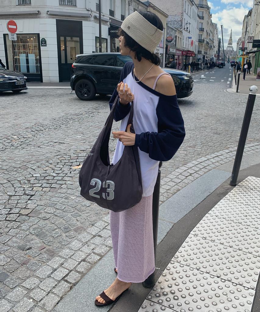 CITTA Number 23 Raglan Off-Shoulder T-Shirt_Ctt3002(White)