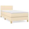 3140438 vidaXL Divan Bed with Mattress Cream 100x200 Cm Fabric
