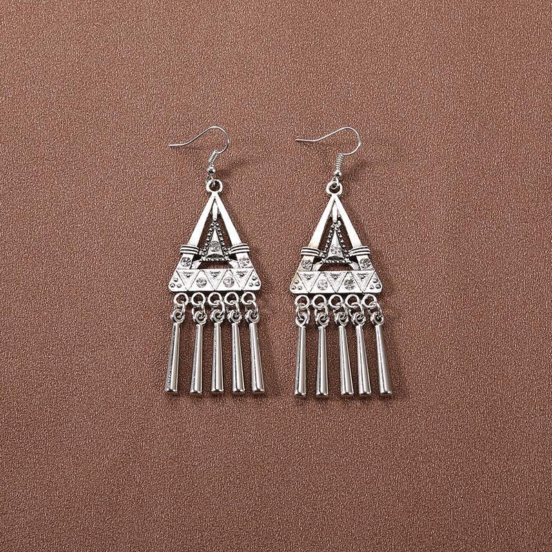 Серьги-кисточки в китайском дворцовом стиле в стиле ретро: Этнические тибетские серебряные украшения Ханфу
