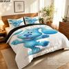 Blue'S Clues Pattern Bedding Quilt Set Quilt Cover Pillowcase Home Birthday Gift(1 * duvet cover + 2 * pillowcase, without core)
