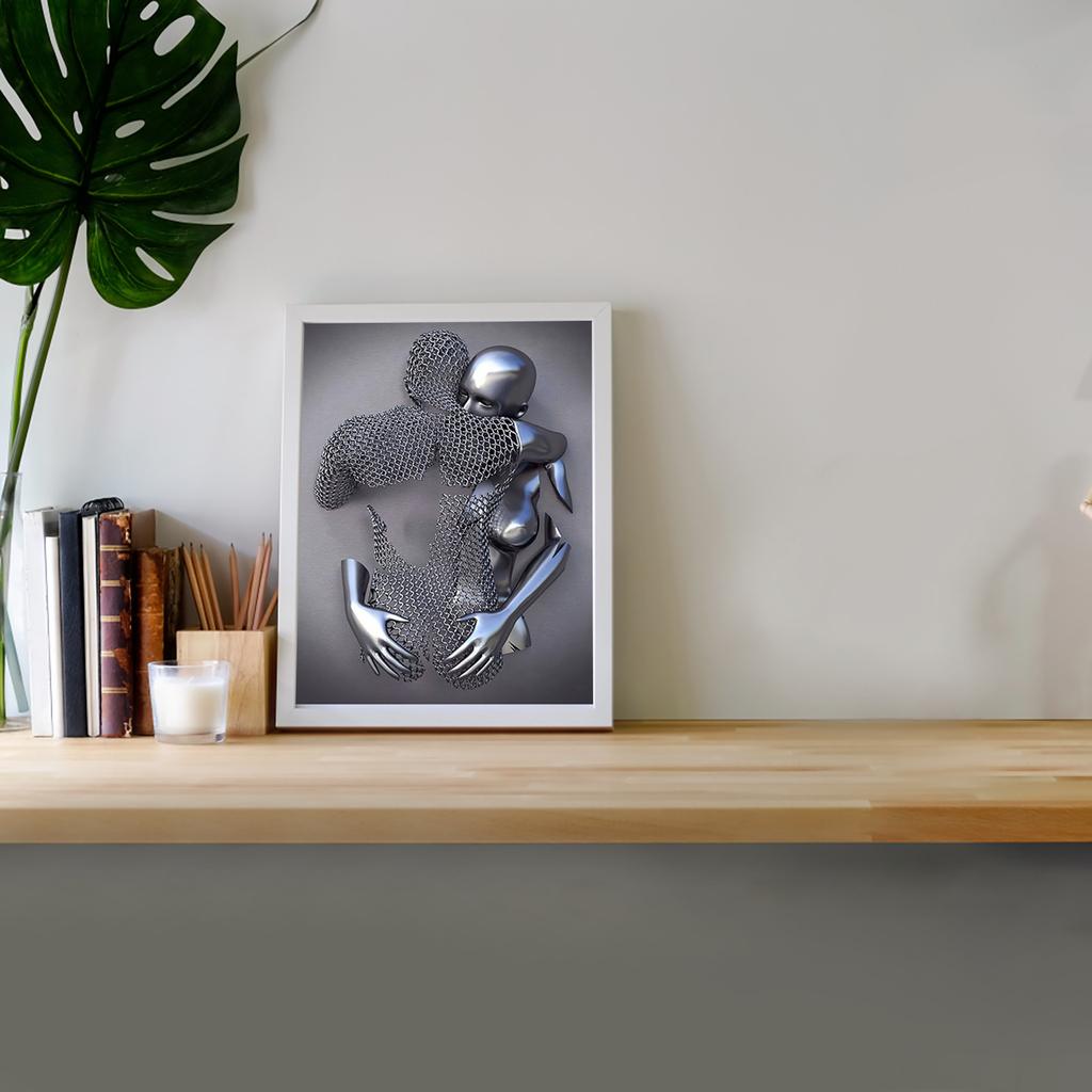 Сердце любви 3D настенный художественный декор металлическая фигурка статуя художественная картина на холсте висит холст картина без рамки