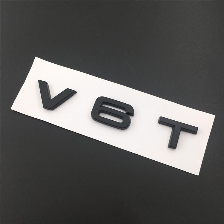 3D металлический черный логотип V8T V6T эмблема буквы значок на крыло автомобиля для S6 C7 S7 V8T Q5 A6 A4 S5 SQ5 S4 C7 V6T наклейка аксессуары