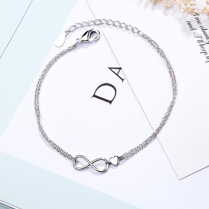 Vintage Eternal Heart Bracelets And Bangles For Women Infinity Charm Bracelet Friendship Jewelry Gift