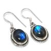 Natural Labradorite Gemstone 925 Solid Sterling Silver Gift Earring 1.25" D5p64