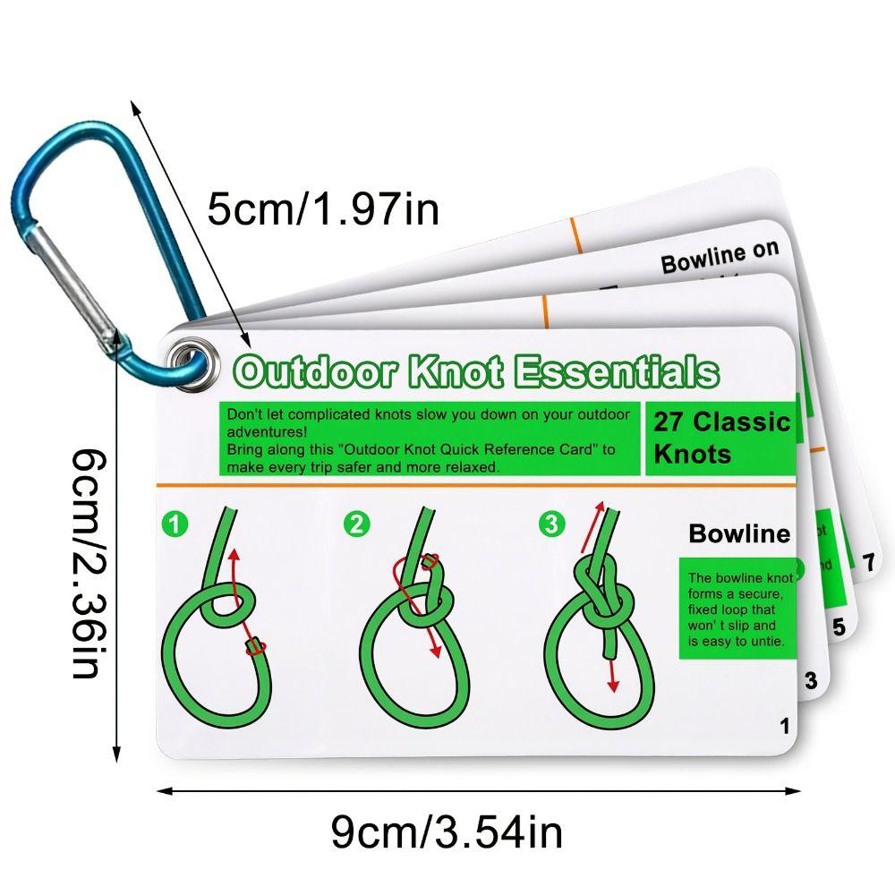 with Carabiner Outdoor Knotting Tutorial Cards 27 Rope Knots Knotting Guide Card Hiking,Travel Etc