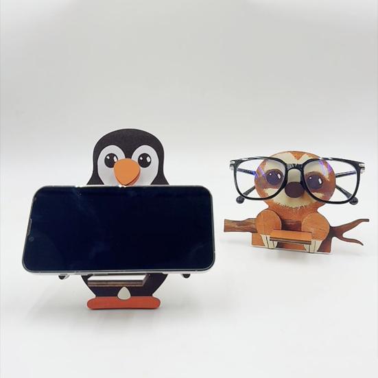 Wooden Glasses Holder Animal Shaped Eyeglass Stand Tabletop Standing Sunglasses Holder for Home Office Desk Decor