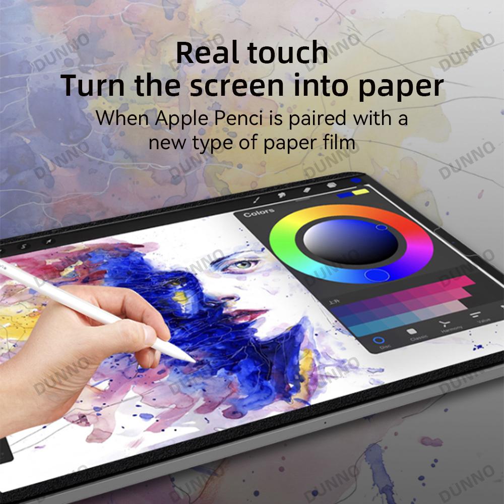 Paper Feel Screen Protector Film for iPad Air 11in 2025 Pro 11/12.9 Air 4 5 10/9/8/7th Generation Removable Magnetic Attraction