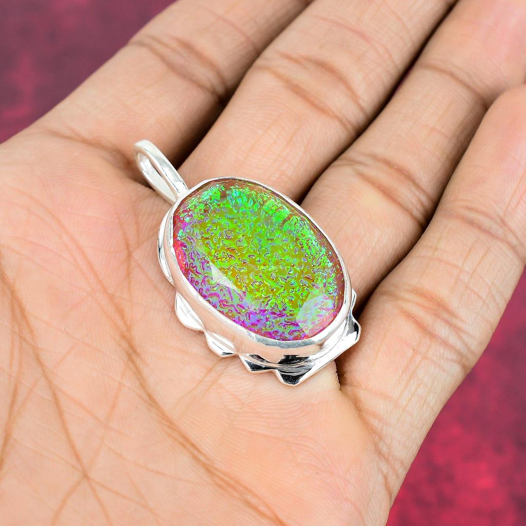 Подвеска из розового австралийского опала из стерлингового серебра 925 пробы, подвеска из драгоценного камня ручной работы, подарок жене, абсолютно новый кулон