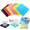 1pcs Food Grade Silicone Place Mat Square Waterproof and Oil-proof Silicone Pot Mat Coaster Kitchen Dining Table Anti-scalding