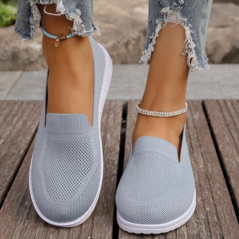 Large Size Fly-woven One-pedal Low-top Single Shoes Women's Breathable Feet Light Lazy Board Shoes Wish