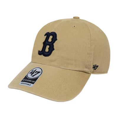 47 Brand 47 Cleanup Cap, Низкая кепка, MLB, Бейсбольная кепка Главной лиги, Сорок семь, Бостон Ред Сокс, Хаки, Свободный размер