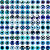 100pcs 50 Pairs Glass Eyes for Embellishments DIY Sewing Dolls Crafts Accessories Cat Eye Dinosaur Eye Round Cabochon