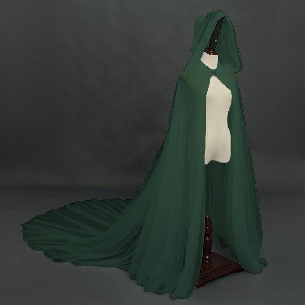 Женский винтажный плащ с капюшоном на Хэллоуин - Плащ невесты-вампира (Черный, красный, белый)