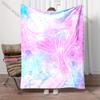 Beautiful Mermaid Tail Pattern Flannel Throw Blanket, Warm Cozy Throw, All Seasons for Home Sofa Travel Camping and Picnics
