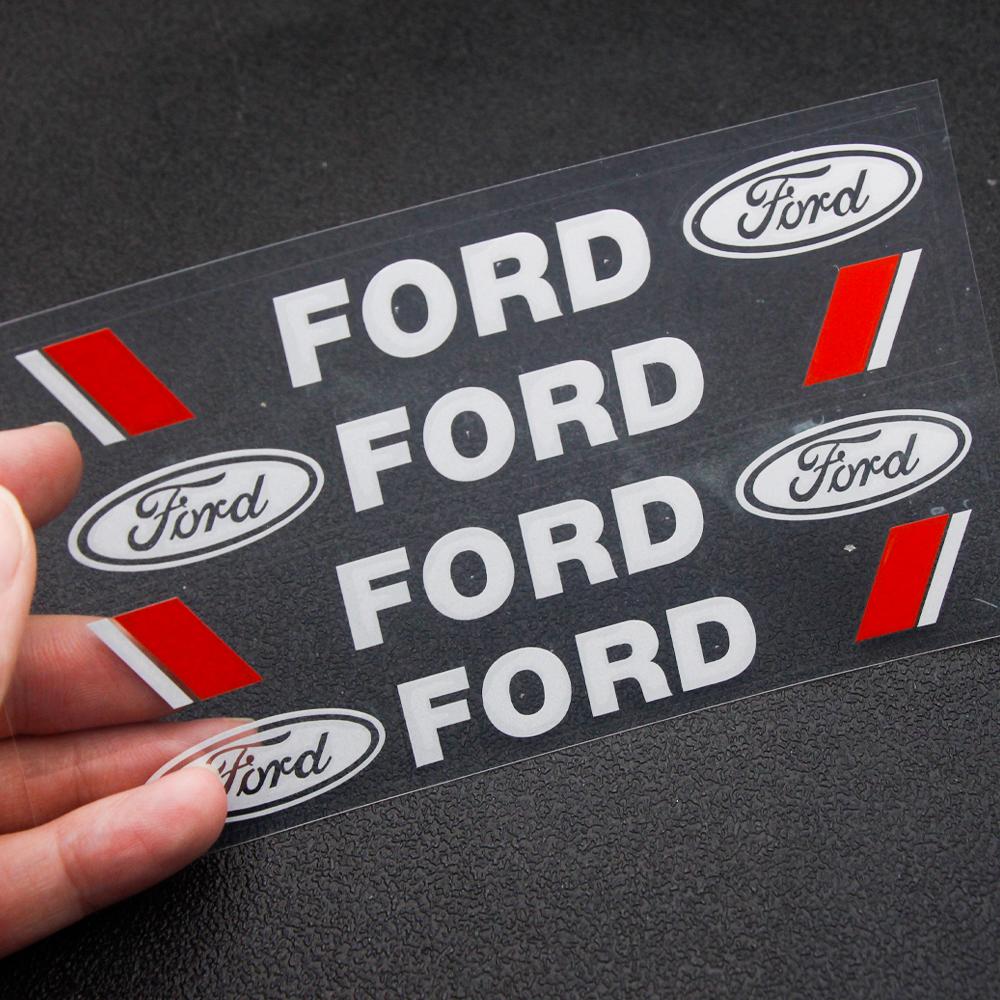 TRR600-4PCS Car Door Handle Emblem Decals Wheel Rims Body Decoration Stickers For Ford Focus Fiesta Ranger Mondeo S-MAX Kuga Mustang