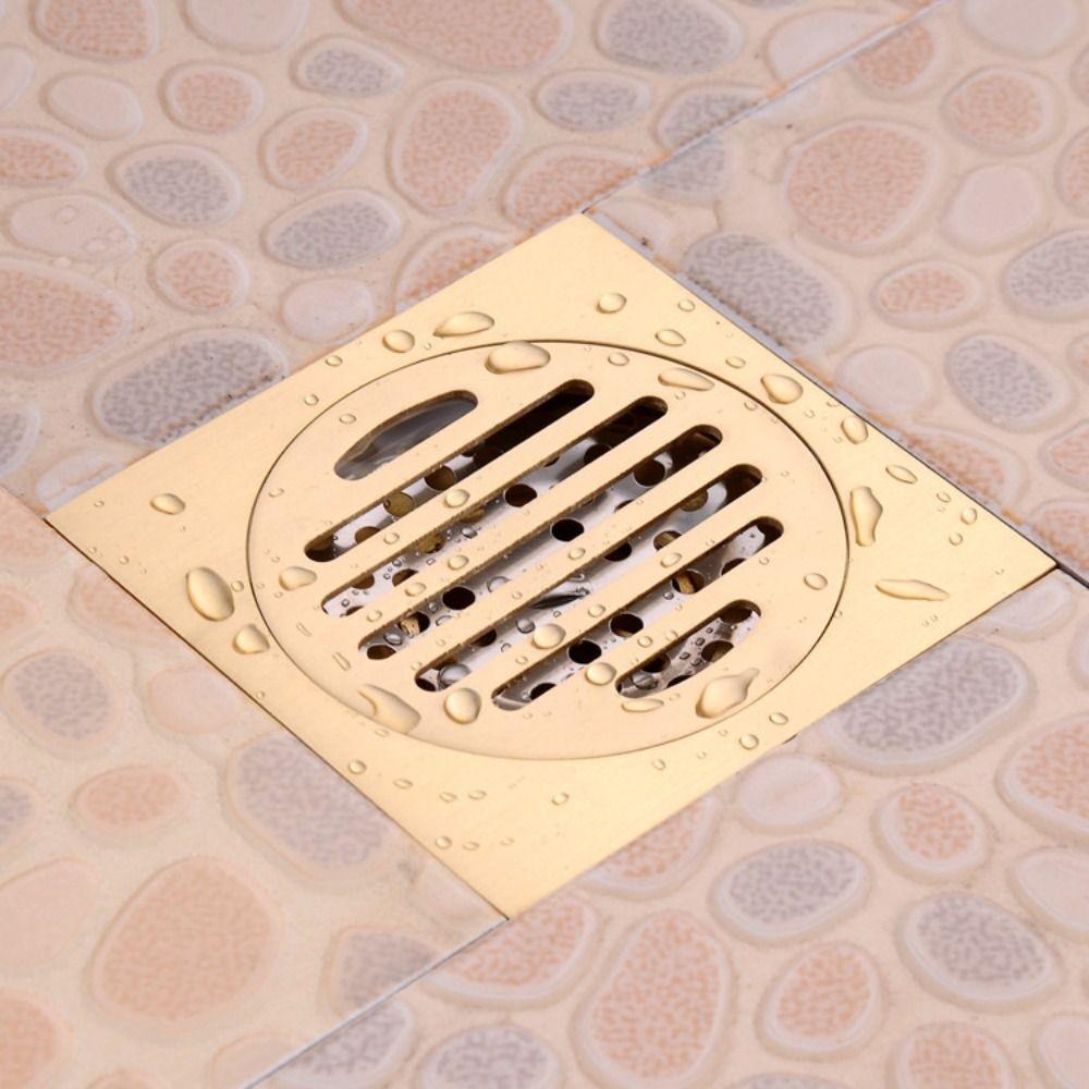 Anti-odor Square Shower Drain Brass Bathroom Drainage Convenient Floor Hair Catcher Laundry Floor