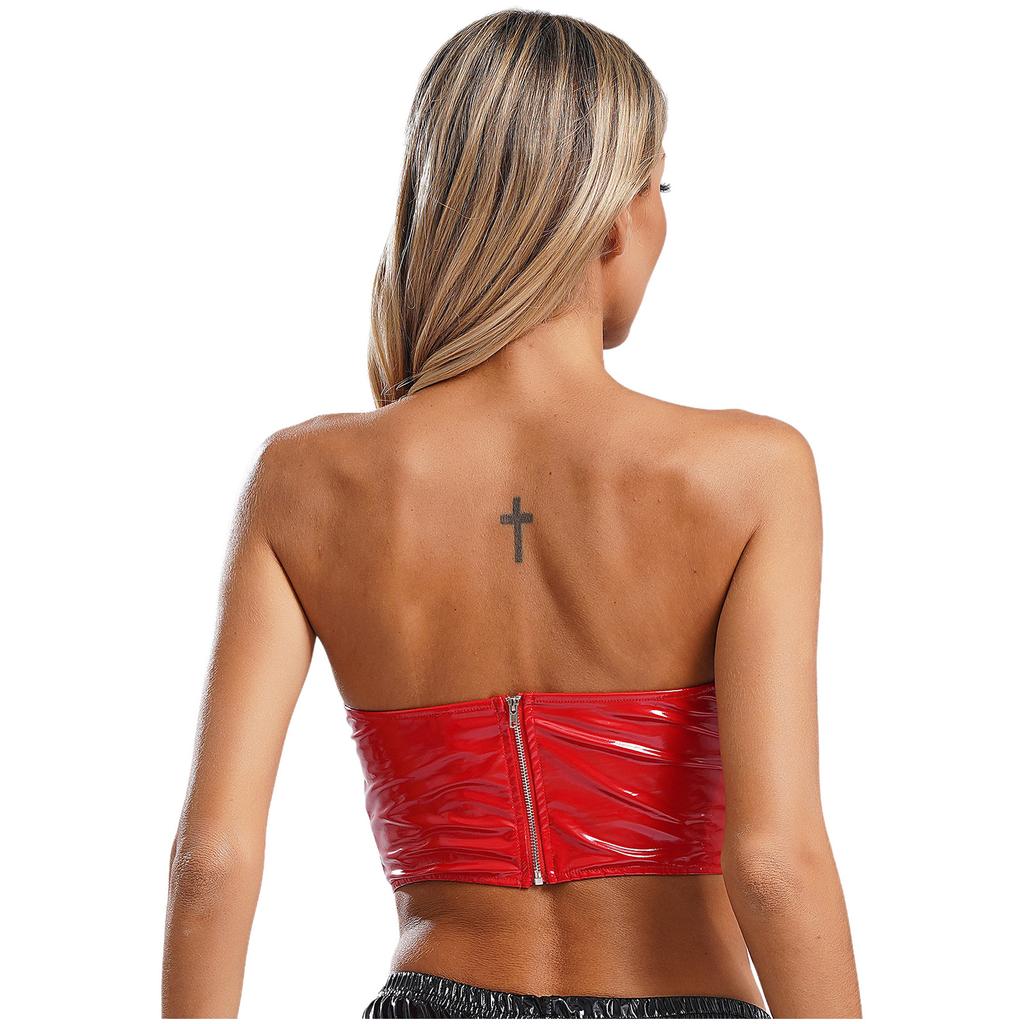 Женские ажурные металлические PU бюстгальтеры топы бюстье нижнее белье костюм для ролевых игр музыкальный фестиваль рейв-вечеринка клубная одежда в стиле панк