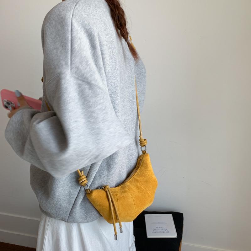 Ретро маленькая сумка под мышкой, женский круассан, универсальная сумка-пельмень через плечо