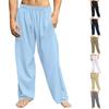 Summer Men's Linen Hip Hop Breathable Straight Leg Pants Fashion Loose Casual Sweat Pants