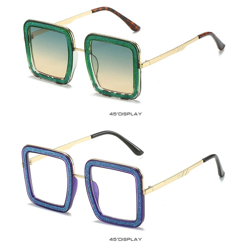 Большие квадратные солнцезащитные очки, женские модные блестящие солнцезащитные очки с бриллиантами, крутые хрустальные оттенки, хипстерские очки Uv400