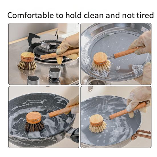 Щетка для мытья посуды Yousheng с длинной деревянной ручкой, сильная дезактивация, удобная ручка, щетка для бытовой чистки, скребок для посуды, кухонные аксессуары