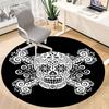 1pc Skull DayOfTheDead Office Round Area Rug, Under Office Chairs Bedroom Living Room Home Decor, Room Deco, Available in Various Sizes