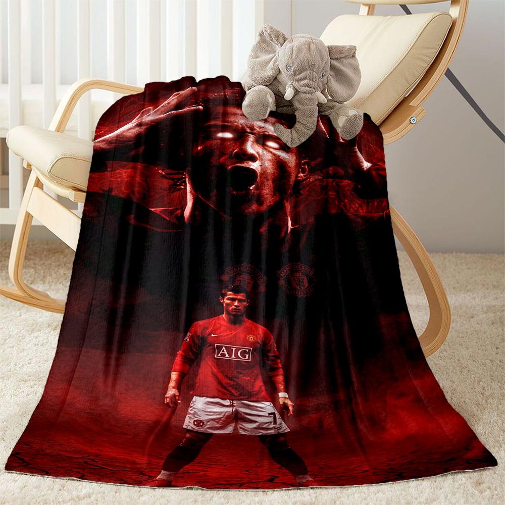 Ronaldo's Portugal's Cr7 Crest Blanket Soft Warm Cozy Great for Sofa Livingroom Seaside All-Season Use Modern Gifts For Family Or Friends