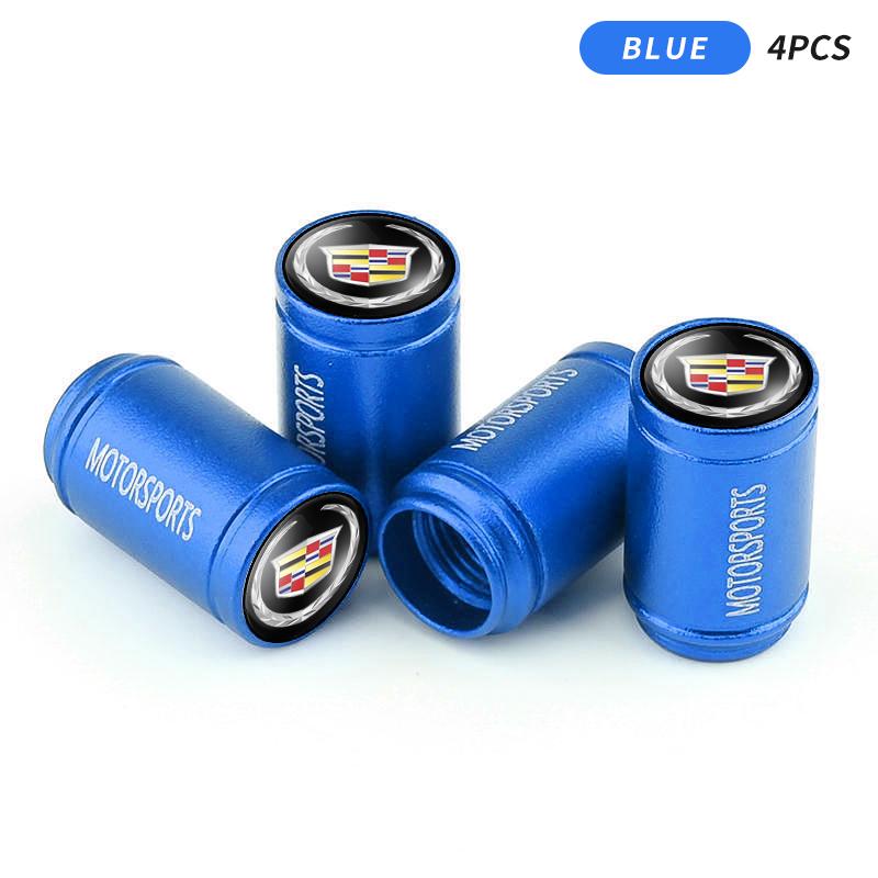 AABHR1 4Pcs Tyre Valve Cover Metal Car Tire Wheel Stem Air Valve Cap for Cadillac ATS BLS CT4 CT5 CTS EXT ESCALADE SRX XT4 SLR XTS