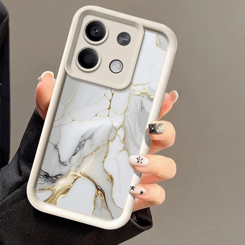 Colorful Marble Shell For Xiaomi 13t Pro Poco X6 X5 Redmi Note 13 12 11 Pro Matte Lens Protection Soft Silicone Case Cover