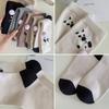 1pair Cute Women Socks Puppy Socks For Women Animal Pattern Cotton Socks With Fur Ball Funny Mid-tube Socks Calcetines Mujer