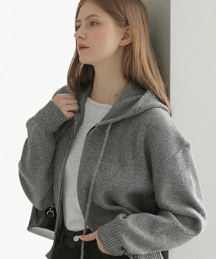 SLOWLOLLI Cozy Knit Zip-Up Hoodie