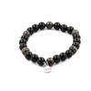Stones and Minerals. Black Agate + South African Pyrite 8 Mm Pearl Bracelet. Made In France.