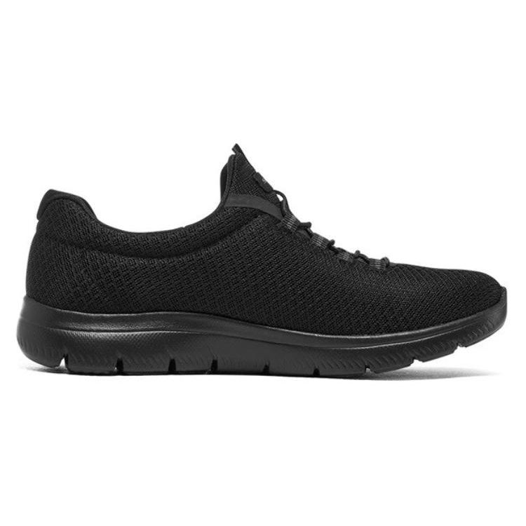 Skechers Женские черные низкие тренировочные беговые кроссовки Легкие Эластичные Амортизирующие Дышащие Поддерживающие Противоскользящие Износостойкие Стильные 12980-BBK