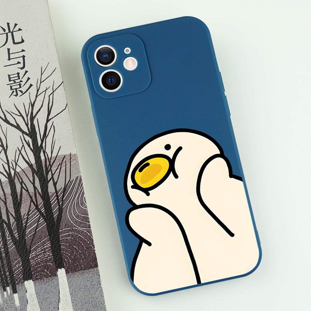 Милый Мультяшный Утенок Чехол для Телефона Для iPhone 16 15 14 13 12 11 Pro Max Mini X XS XR 7 8 Plus SE Ударопрочный Силиконовый Мягкий Чехол Fundas