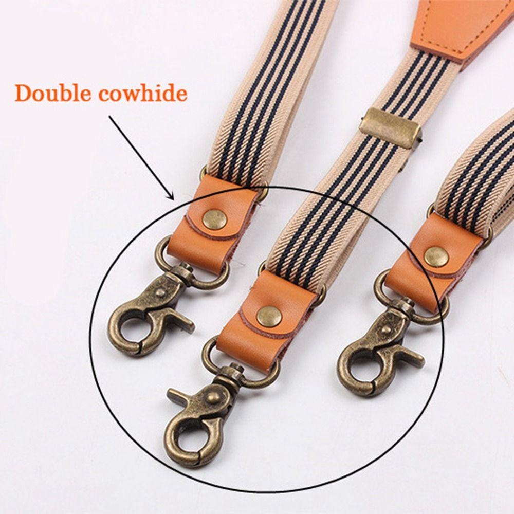 For Women Solid Color For Men Adjustable Braces Hanging Pants Clip Suspenders Clips Tie Suspenders