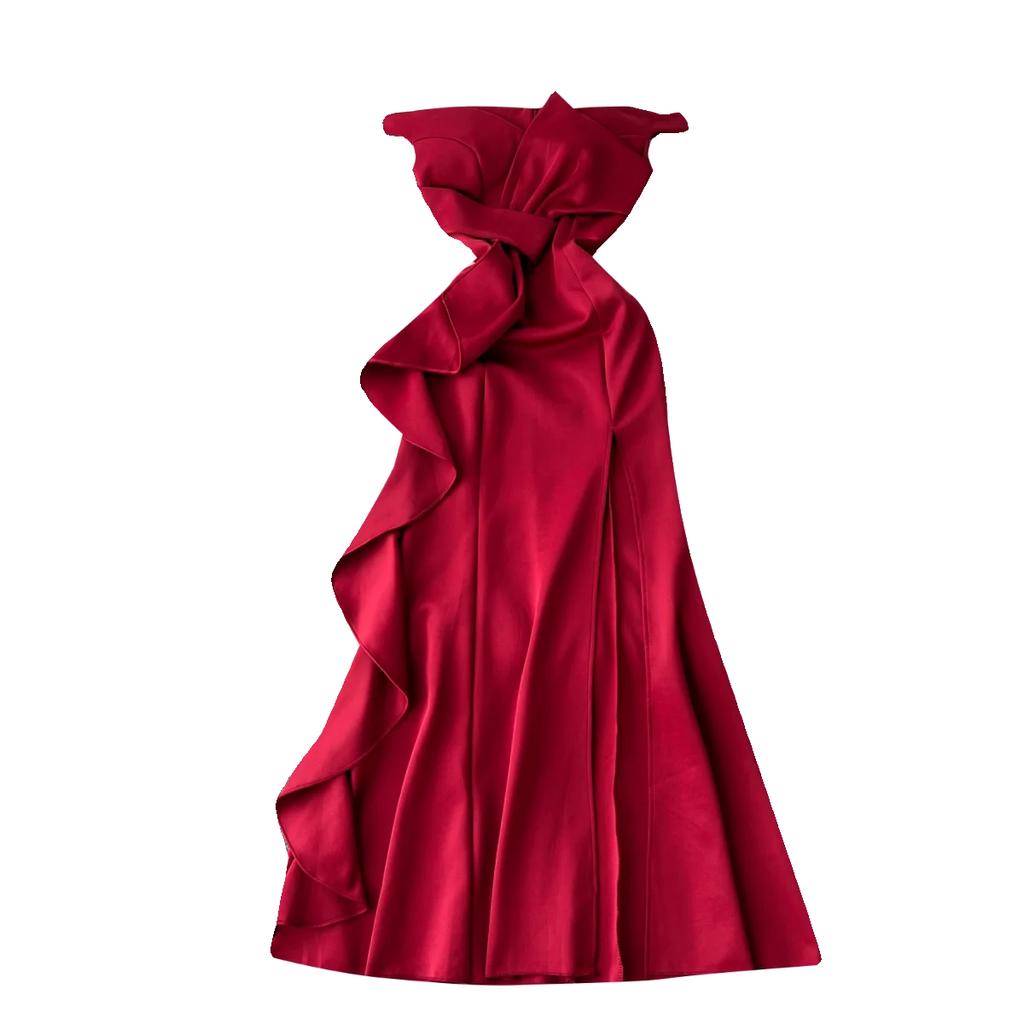 Торжественное платье с открытыми плечами и топом, женское платье невесты для тоста, платье Par Par на день рождения, торжественное платье, платье High Sense