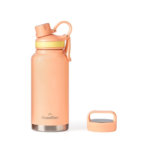 GRANDTIES Premium Vacuum Insulated Stainless Steel Wide Mouth Water Bottle, 946ml, Available in 9 Colors, Includes Two Lids, Easy-to-Clean Large Openi